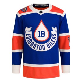 Edmonton Oilers Dresy Zach Hyman Heritage Classic Adidas 2023-24 Modrý Authentic - Pánské